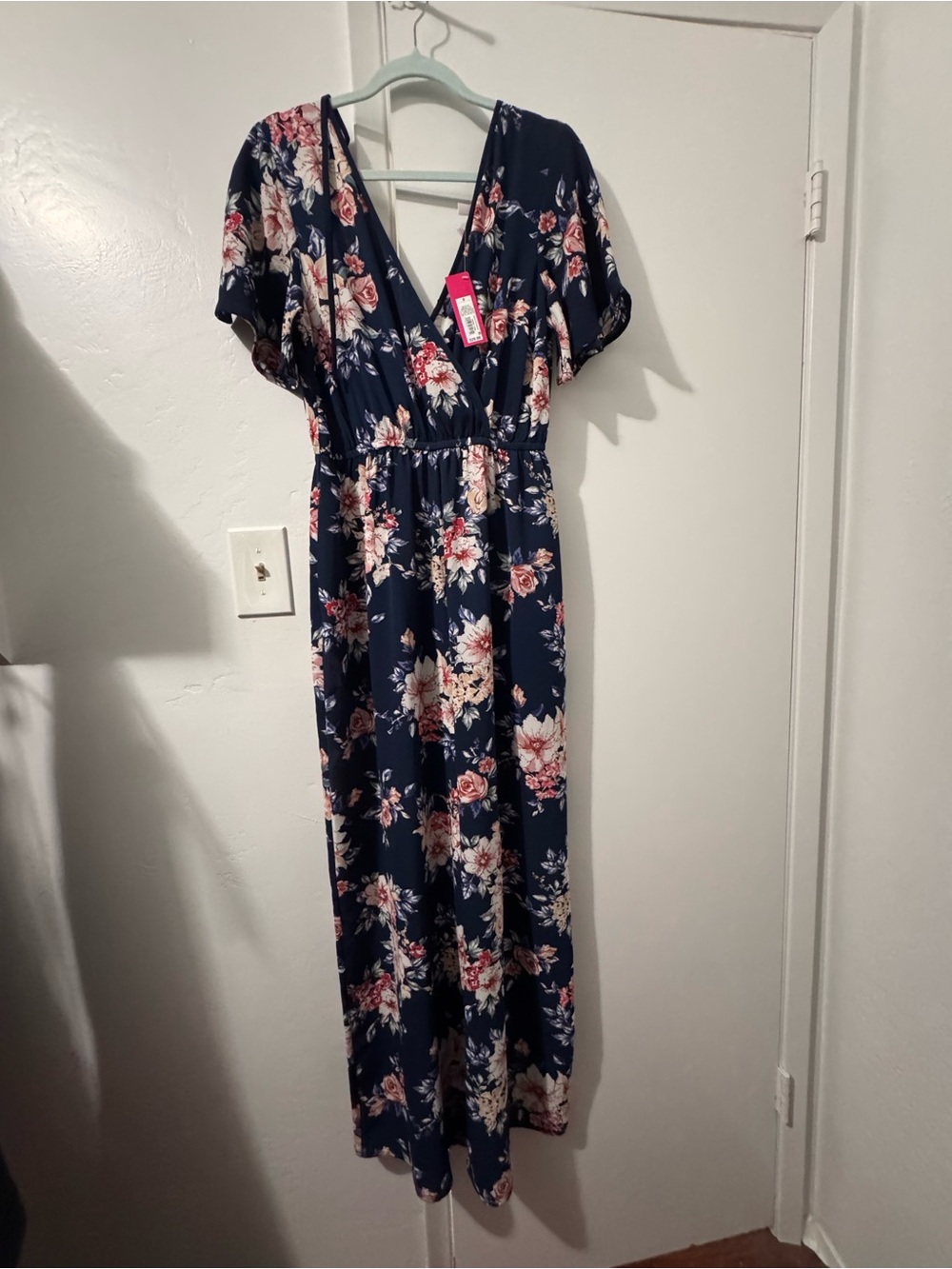 Floral Navy V-Neck Jumpsuit